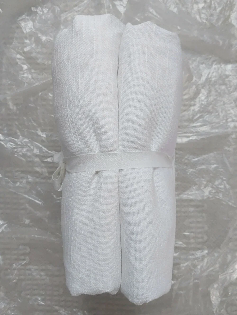 NWT! Quince 100% Cotton White Slub Curtains, 48